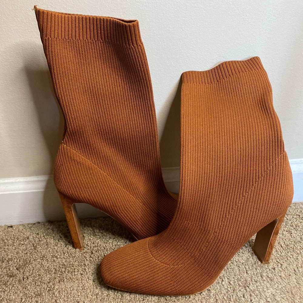 Burnt Orange Heeled Boots